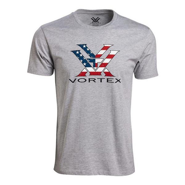 Men's Vortex Stars and Stripes T-Shirt Large Grey Heather