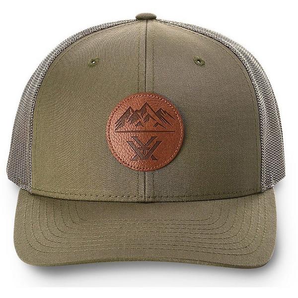 Vortex Three Peaks Leather Patch Hunting Snapback Hat One Size Loden