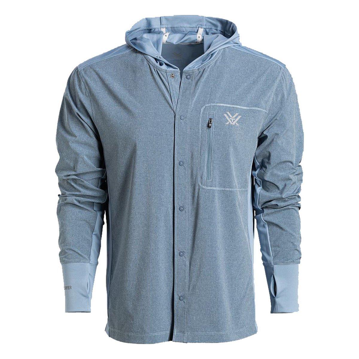 Men's Vortex Sun Slayer Snap Front Long Sleeve Hooded Shacket - Vortex