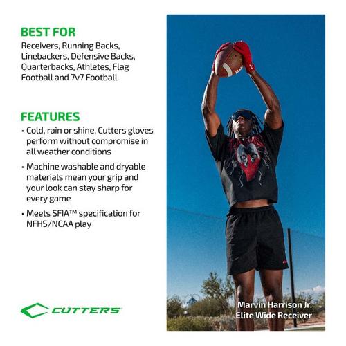 Youth Cutters Game Day Pro Receiver Football Gloves - Primary Image