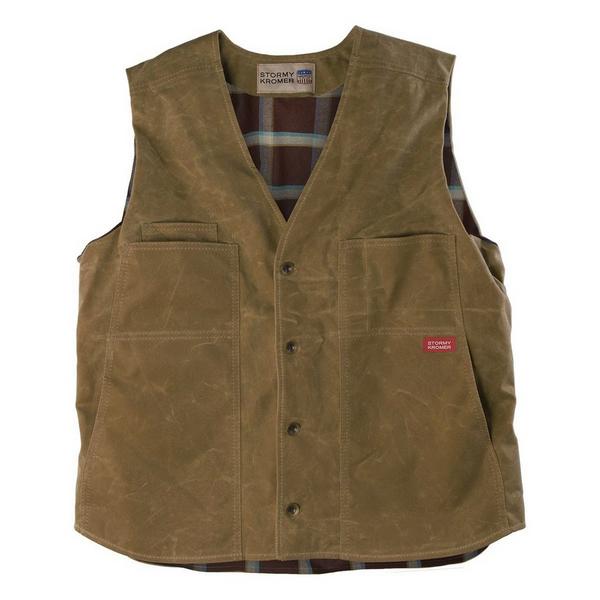 Men's Stormy Kromer The Waxed Button with Lining Hunting Vest Medium Sand