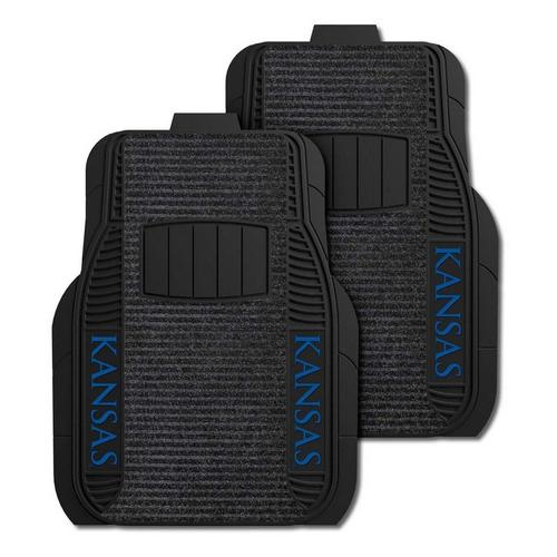 Logo Brands Kansas Jayhawks Deluxe Car Mat Set - Primary Image