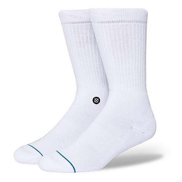 Stance Icon Crew Socks Large White/Black
