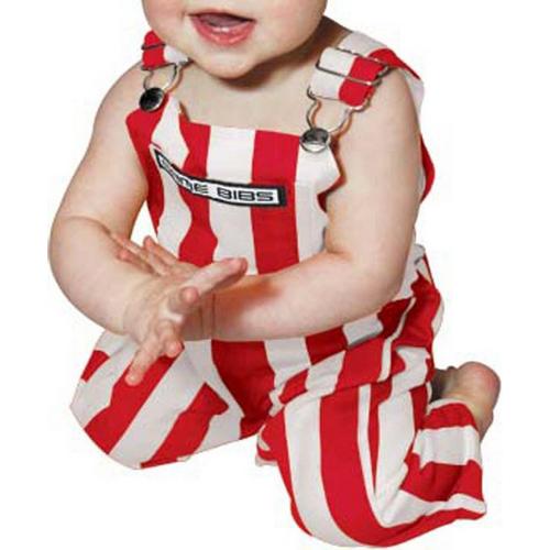 Game Bibs Baby Red & White Overall Bibs - Primary Image