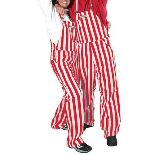 Game Bibs Red & White Striped Overall Bibs - Primary Image