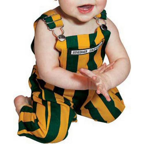 Game Bibs Baby Green & Gold Overall Bibs - Primary Image