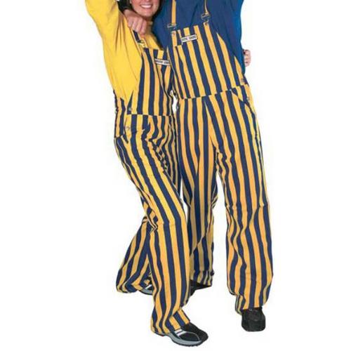 Game Bibs Navy Blue & Maize Striped Overall Bibs - Primary Image