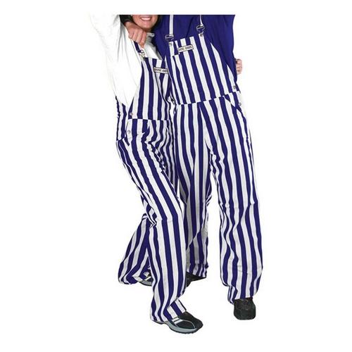Game Bibs Purple & White Striped Overall Bibs - Primary Image