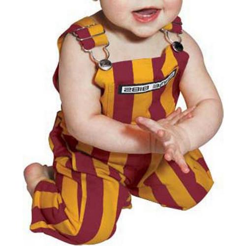 Game Bibs Baby Garnet & Gold Overall Bibs - Primary Image