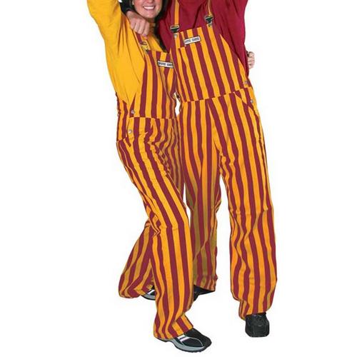 Game Bibs Garnet & Gold Striped Overall Bibs - Primary Image