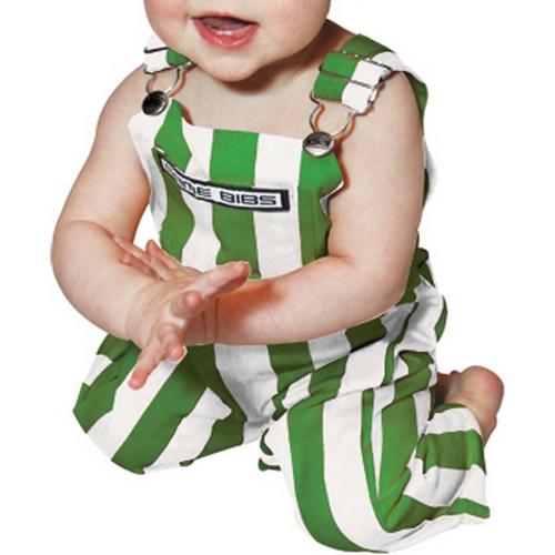 Game Bibs Baby Kelly Green & White Overall Bibs - Primary Image