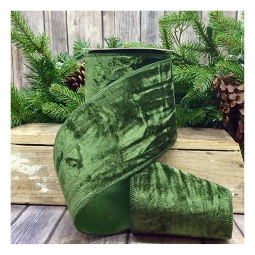 D Stevens Fine Ribbons 4in Crushed Velvet Ribbon - Primary Image