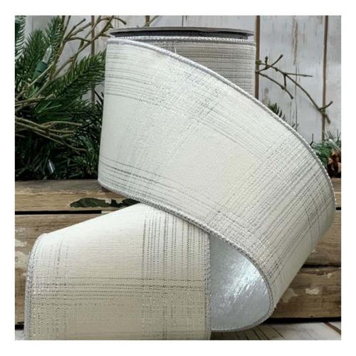 D Stevens Fine Ribbons 4in Cotton Lurex Ribbon - Primary Image