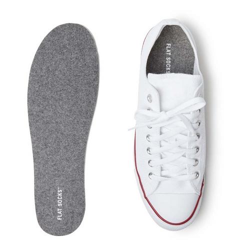 Flat Socks Dark Heather Grey Wool Insoles - Primary Image