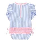 Baby Girls' RuffleButts Long Sleeve Rash Guard One Piece Swimsuit - Thumbnail 2 of 4
