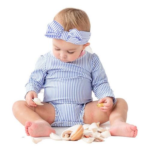 Baby Girls' RuffleButts Long Sleeve Rash Guard One Piece Swimsuit - Primary Image