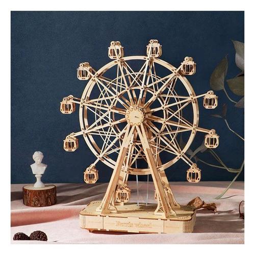 Hands Craft 3D Modern Wooden Puzzle Music Box Ferris Wheel - Primary Image