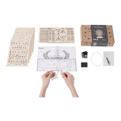 Hands Craft 3D Modern Wooden Puzzle Music Box Ferris Wheel - Primary Image