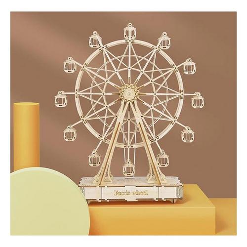 Hands Craft 3D Modern Wooden Puzzle Music Box Ferris Wheel - Primary Image