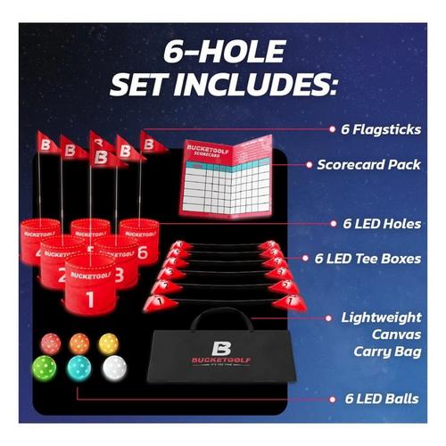 BucketGolf Glow in the Dark 6 Hole Game - Primary Image