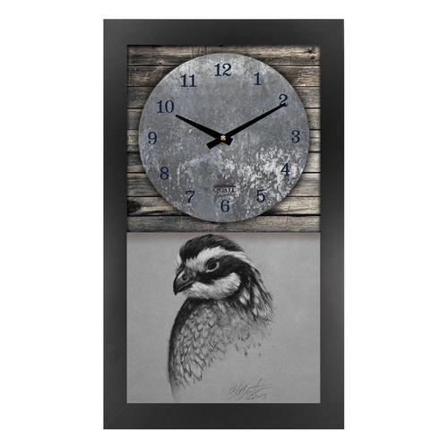 Print & Frame Charcoal Quail  Mantel Clock by Bob Bertram - Primary Image