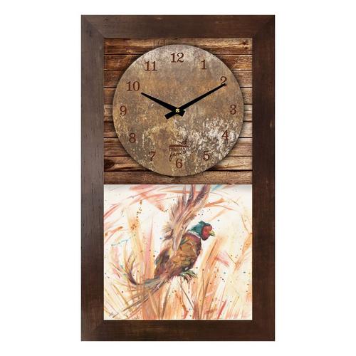 Print & Frame Pheasant Flurry Mantel Clock by Greg Doornink - Primary Image