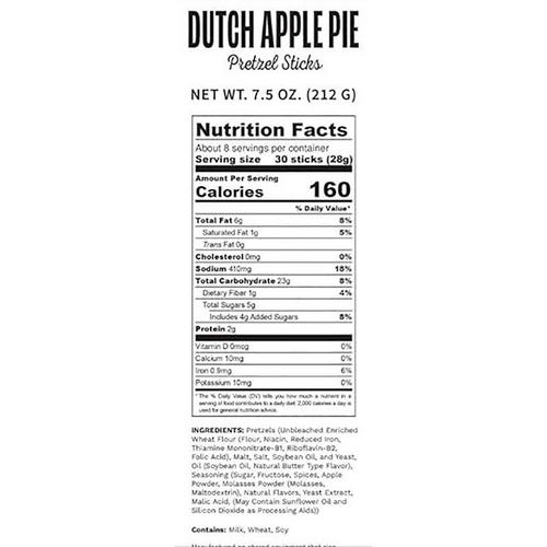 Pop Daddy Popcorn Dutch Apple Pie Flavored Pretzels 7.5 oz