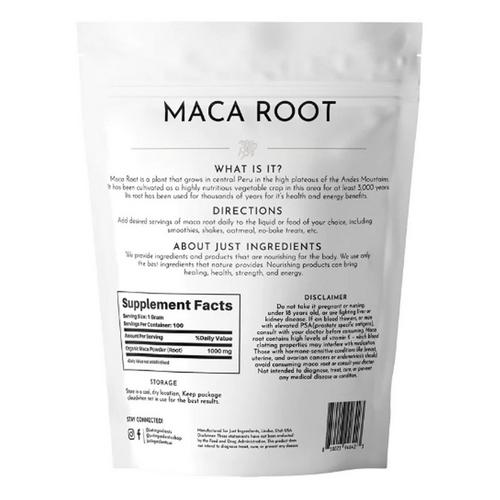 Just Ingredients Organic Maca Root Supplement - Primary Image