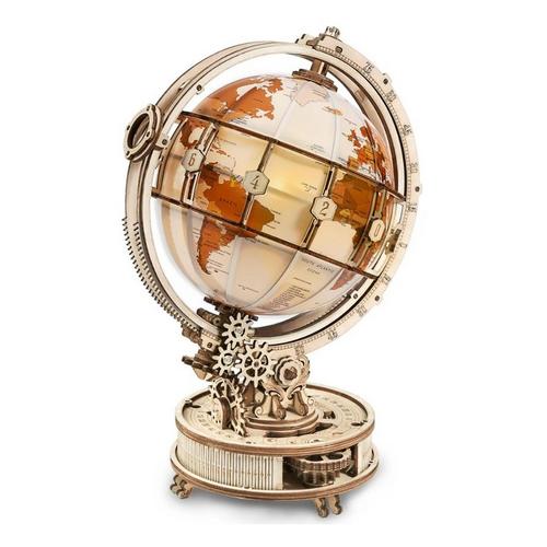 Hands Craft 3D Modern Wooden Puzzle Luminous Globe - Primary Image