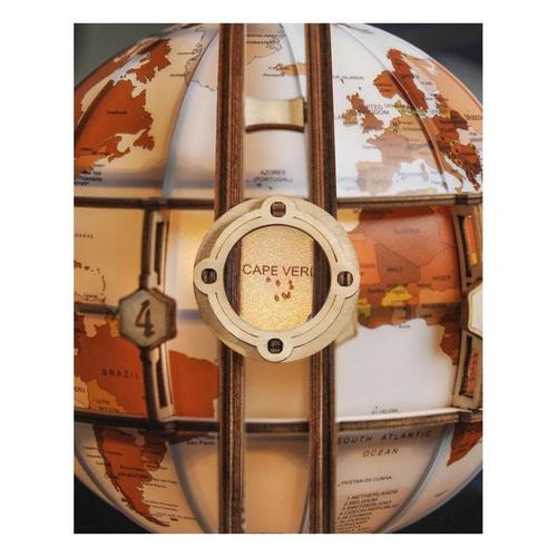 Hands Craft 3D Modern Wooden Puzzle Luminous Globe - Primary Image
