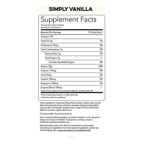 Clean Simple Eats Protein Powder Single Serving - 10 Pack - Primary Image