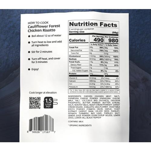 RightOnTrek Cauliflower Forest Chicken Risotto - Primary Image