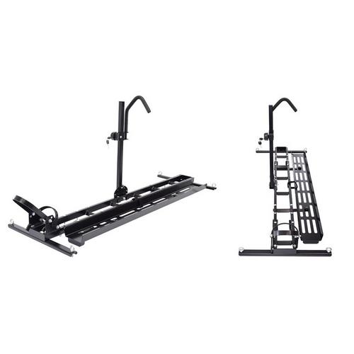 Malone MicroSport LowBed 8 Bike Trlr Pkg (4 E-Bike Racks, 4 Std Bike Racks, Kick Stand, Spr Tire) - Primary Image