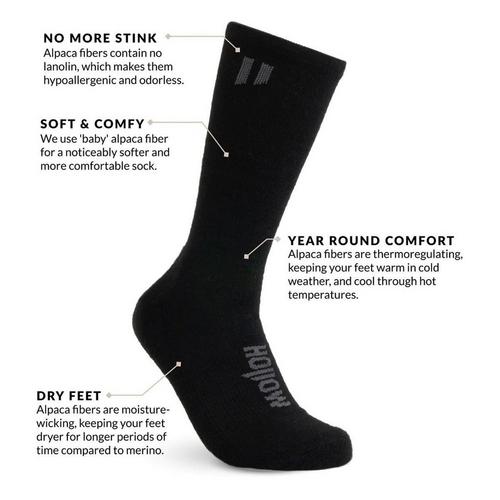 Hollow Alpaca Performance Crew Hunting Socks - Primary Image