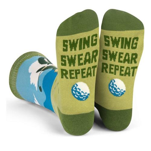 Lavley "Swing Swear Repeat" Crew Socks - Primary Image