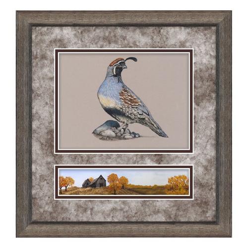 Print & Frame Gambles Quail With Farm Scene - Primary Image