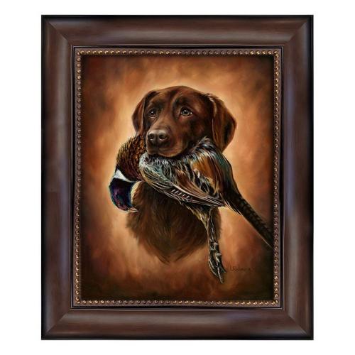 Print & Frame Chocolate Lab with Pheasant - Primary Image