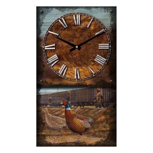 Print & Frame Riding the Rail Wood Panel Clock - Primary Image