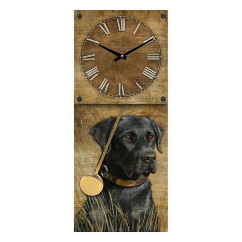 Print & Frame Black Lab Wood Panel Clock - Primary Image