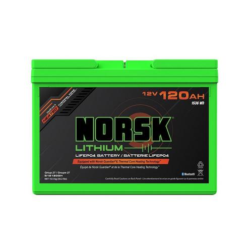 Norsk Lithium 12V 120AH HEATED Lithium Deep Cycle Marine Battery