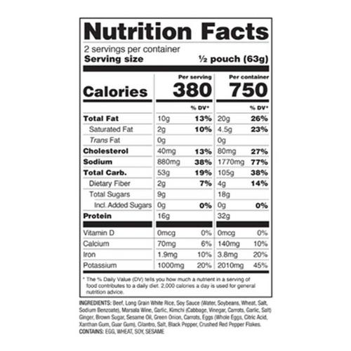 ReadyWise Beef Bulgogi & Kimchi Fried Rice Freeze Dried Meal - Primary Image