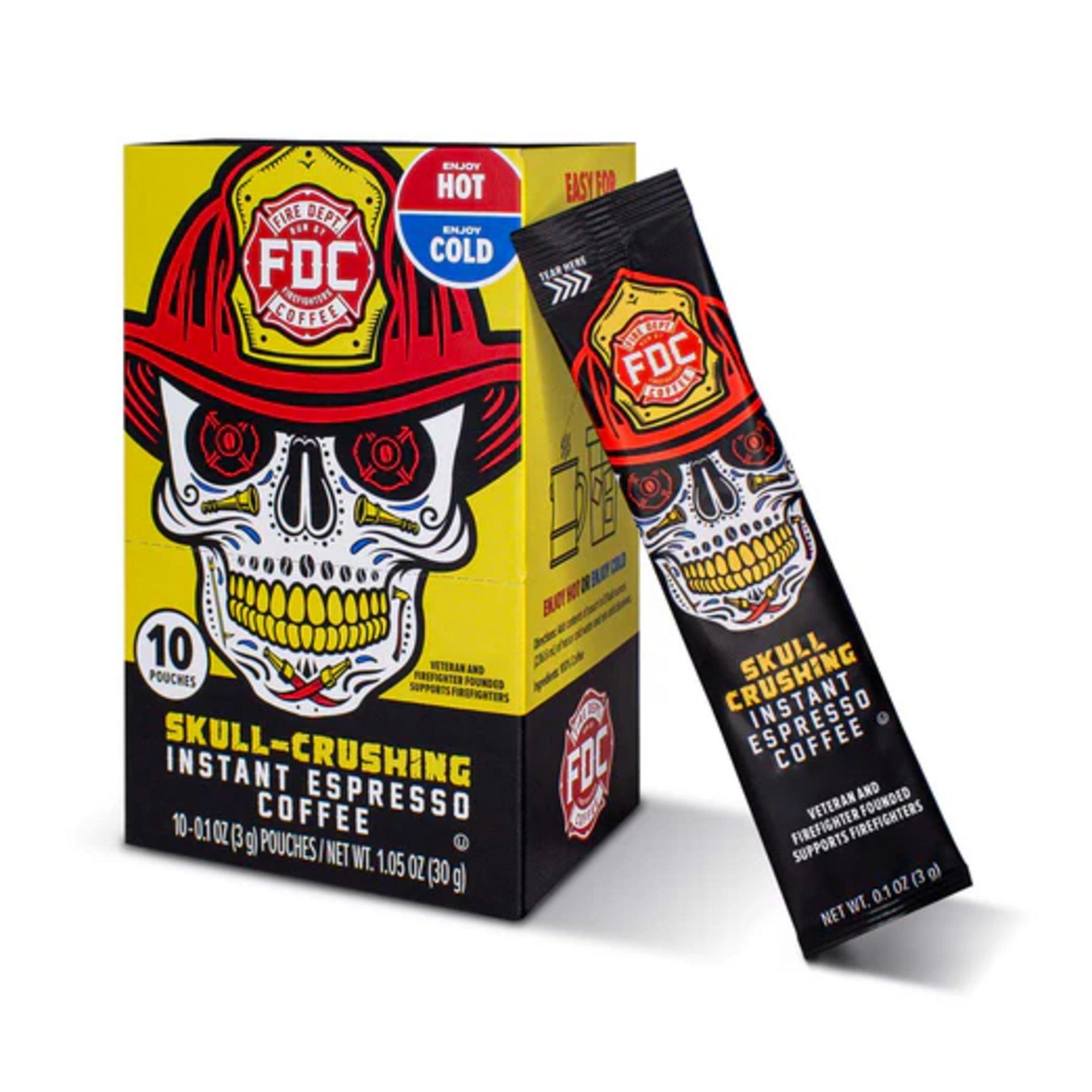 Fire Department Coffee Skull Crushing Instant Espresso 10 Pack Coffee - Fire Department Coffee