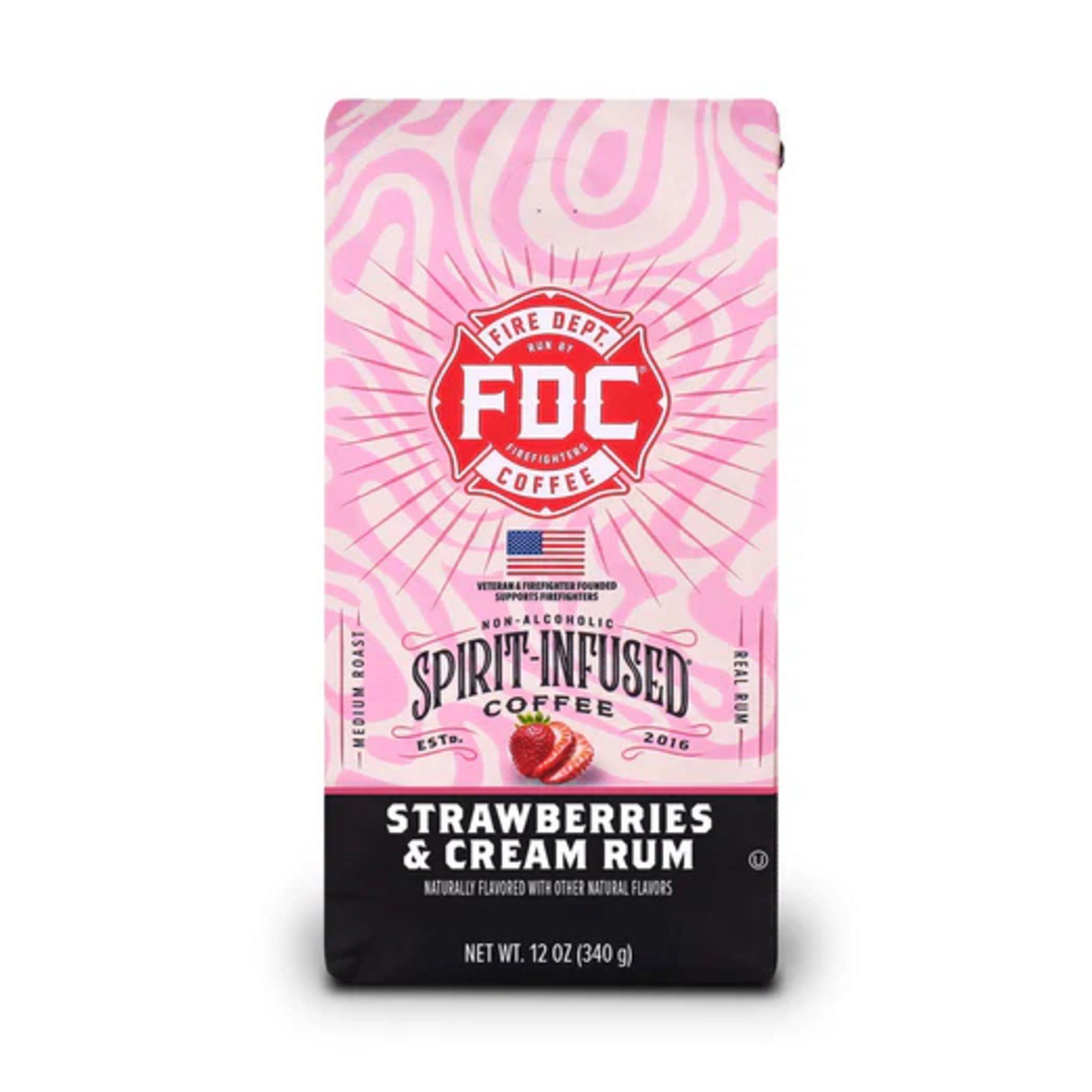 Fire Department Coffee Strawberries & Cream Rum Infused 12 oz. Ground Coffee - Fire Department Coffee