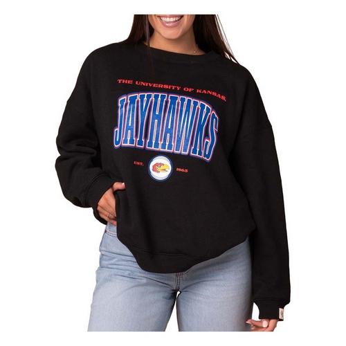 Fan Girl Women's Kansas Jayhawks Vintage Crew - Primary Image