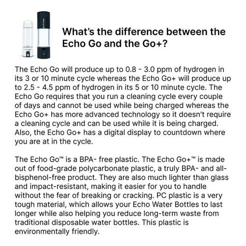 Echo Go+ Hydrogen Water Bottle - Primary Image