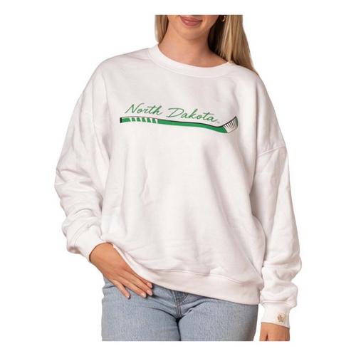 Fan Girl Women's North Dakota Fighting Hawks Hockey Crew - Primary Image