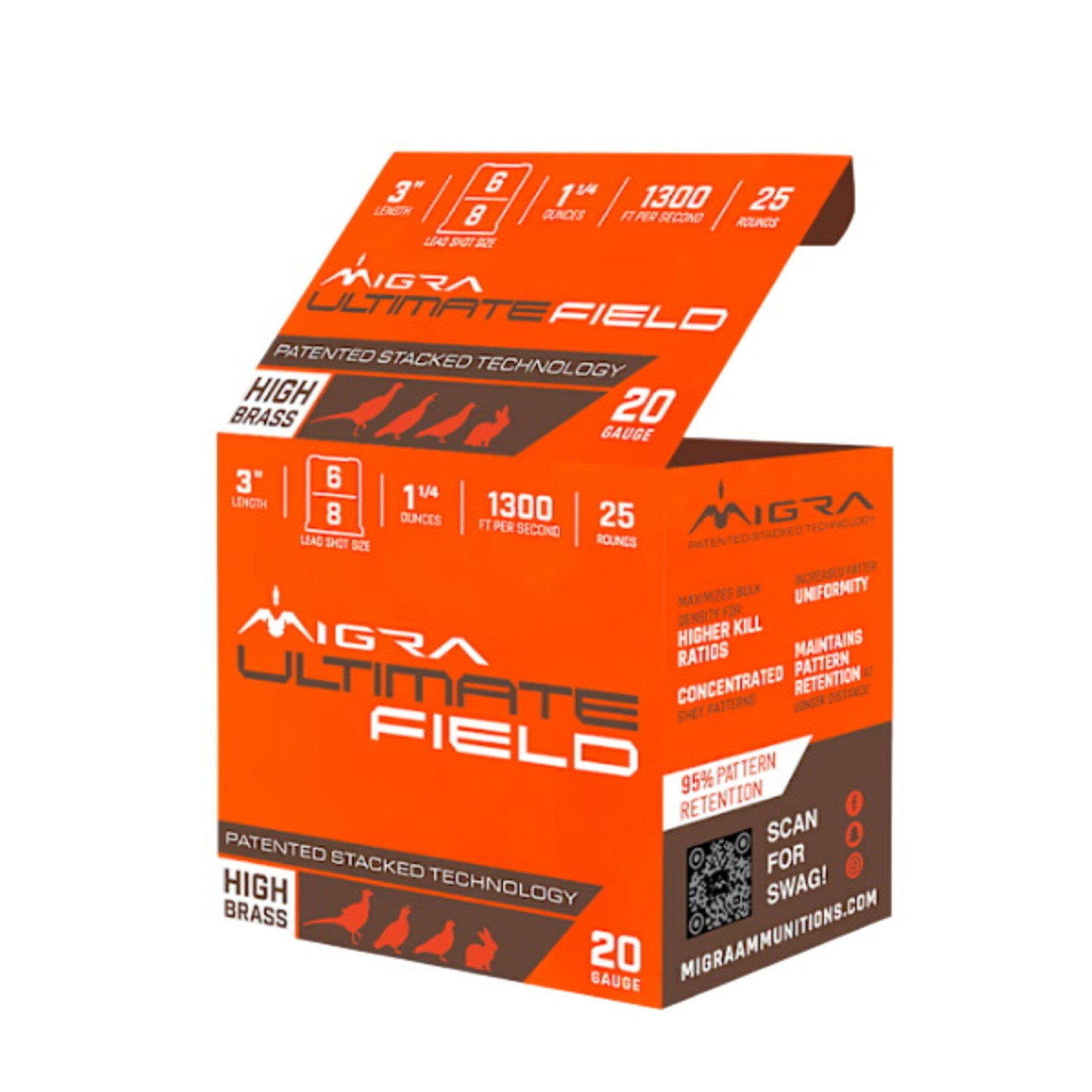 MIGRA Ammunition Ultimate Field 20 Gauge Shotshells 25 Round Box
