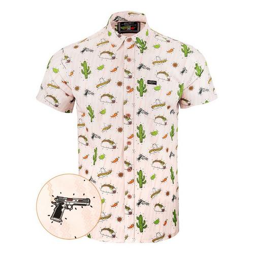Men's Retro Rifle Taco Tuesday Button Up Shirt - Primary Image
