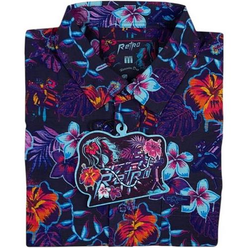 Men's Retro Rifle Hawaiian Drip Button Up Shirt - Primary Image