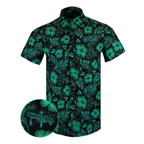 Men's Retro Rifle Shotgun Safari Button Up Shirt - Primary Image